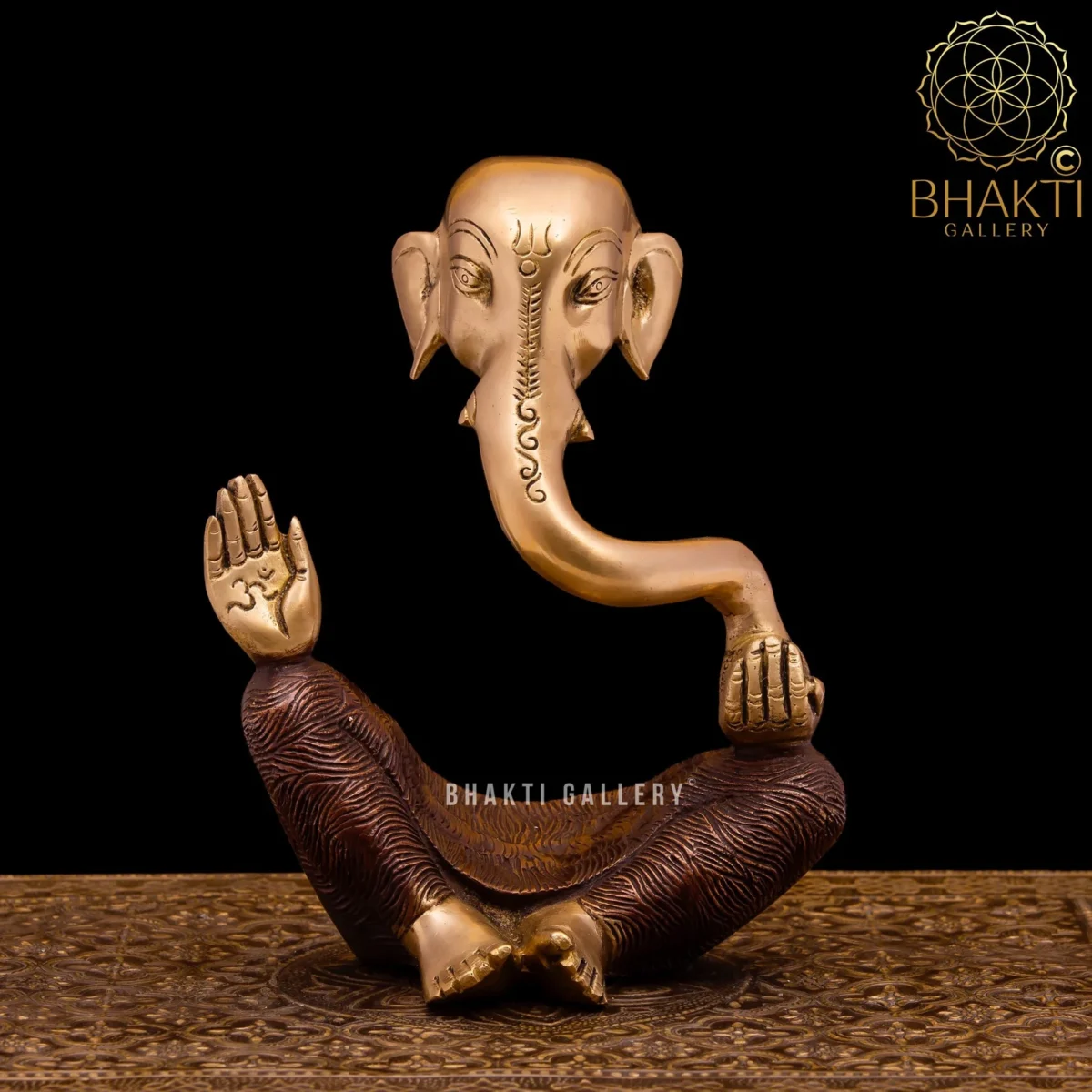 Abstract Brass Ganesha Statue – 20 cm Contemporary Ganesh Figurine