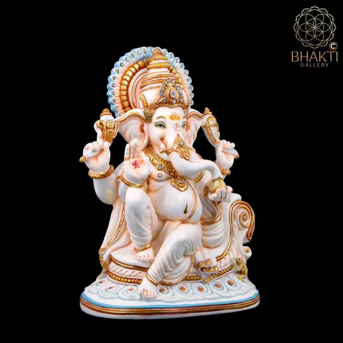 Cultured Marble Ganesha Statue – 27 cm Vinayak Ganapati Idol