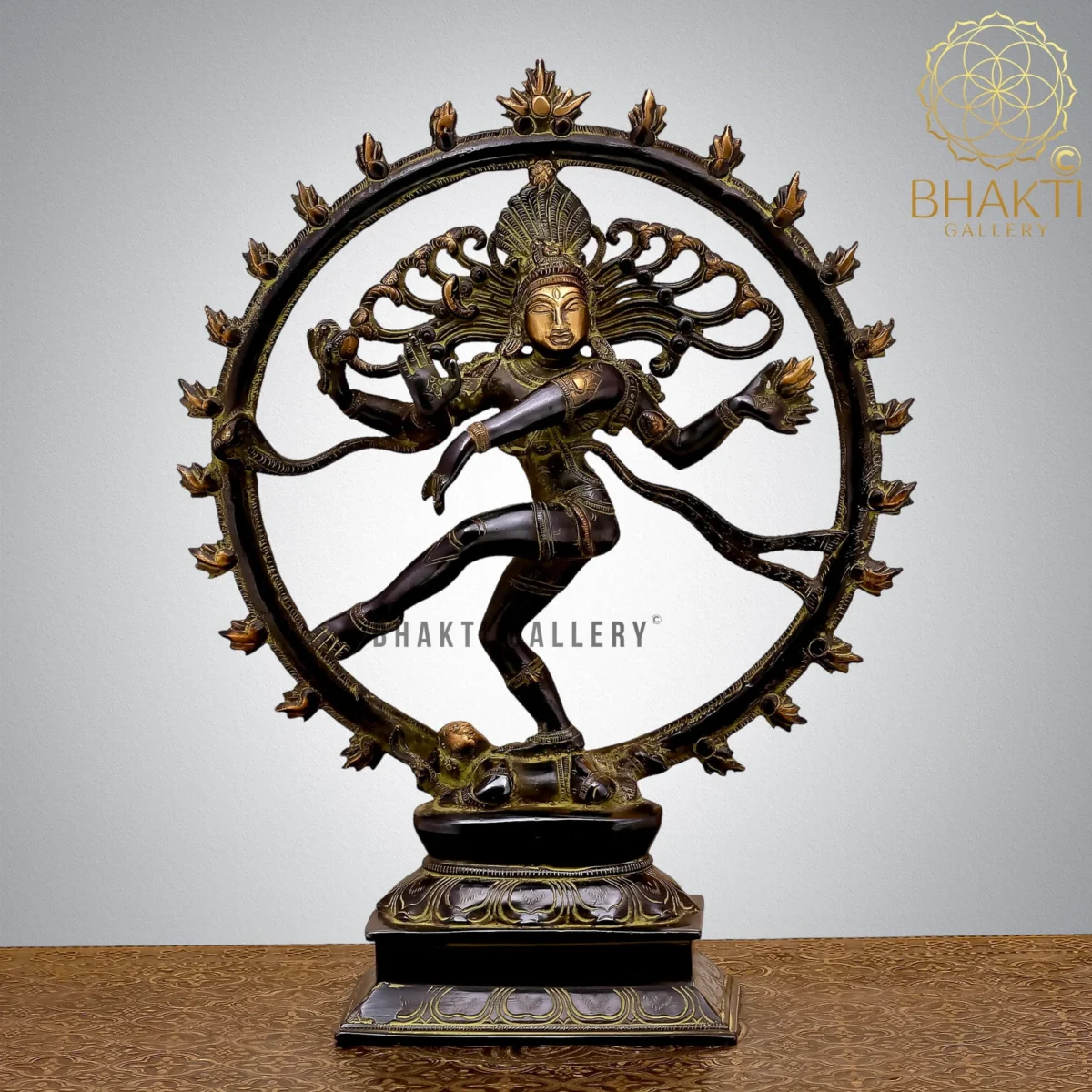 Brass Nataraja Statue (34 cm) – Big Antique Finish Brass Dancing Lord Shiva Idol | Shiv Nataraj, Hindu Lord of Dance