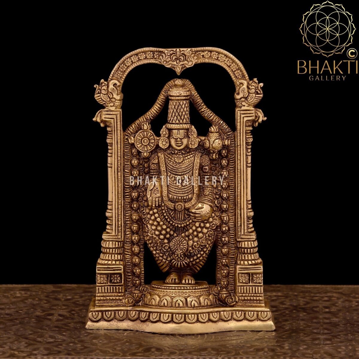 21 cm Brass Lord Venkateswara Statue, Tirupati Balaji / Perumal Srinivasa Murti