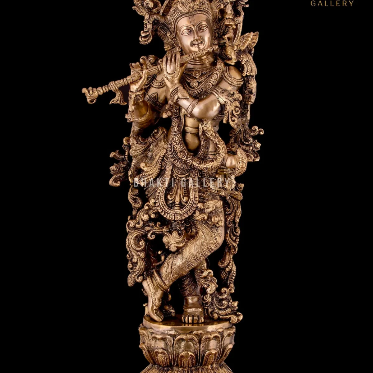 Brass Lord Krishna Statue – Hindu God of Love Idol for Home Entrance, Temple, Mandir & Pooja Room Décor