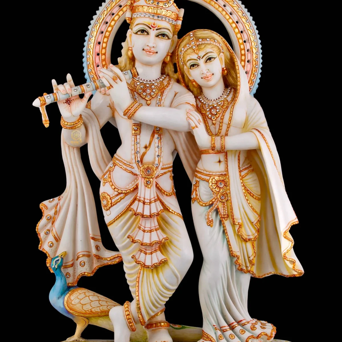 Large Radha Krishna Statue (60 cm) – Big Hand-Painted Cultured Marble Divine Couple Figure | Marriage & Anniversary Gift