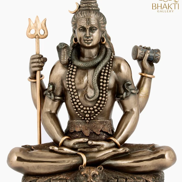 Lord Shiva Statue (21 cm) – Mahadev / Adiyogi Idol | Hindu God of Meditation, Yoga, Time, Destruction & Divine Dance