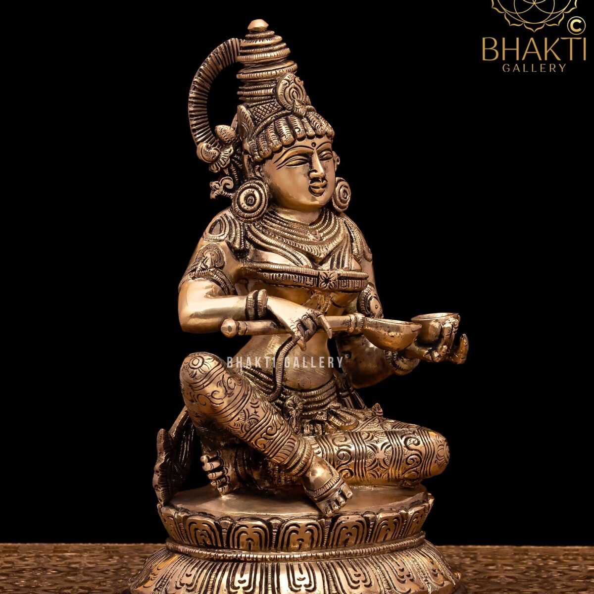 Brass Maa Annapurna Statue, 26 cm Brass Goddess Annapoorna Idol, Hindu Goddess of Food & Nourishment