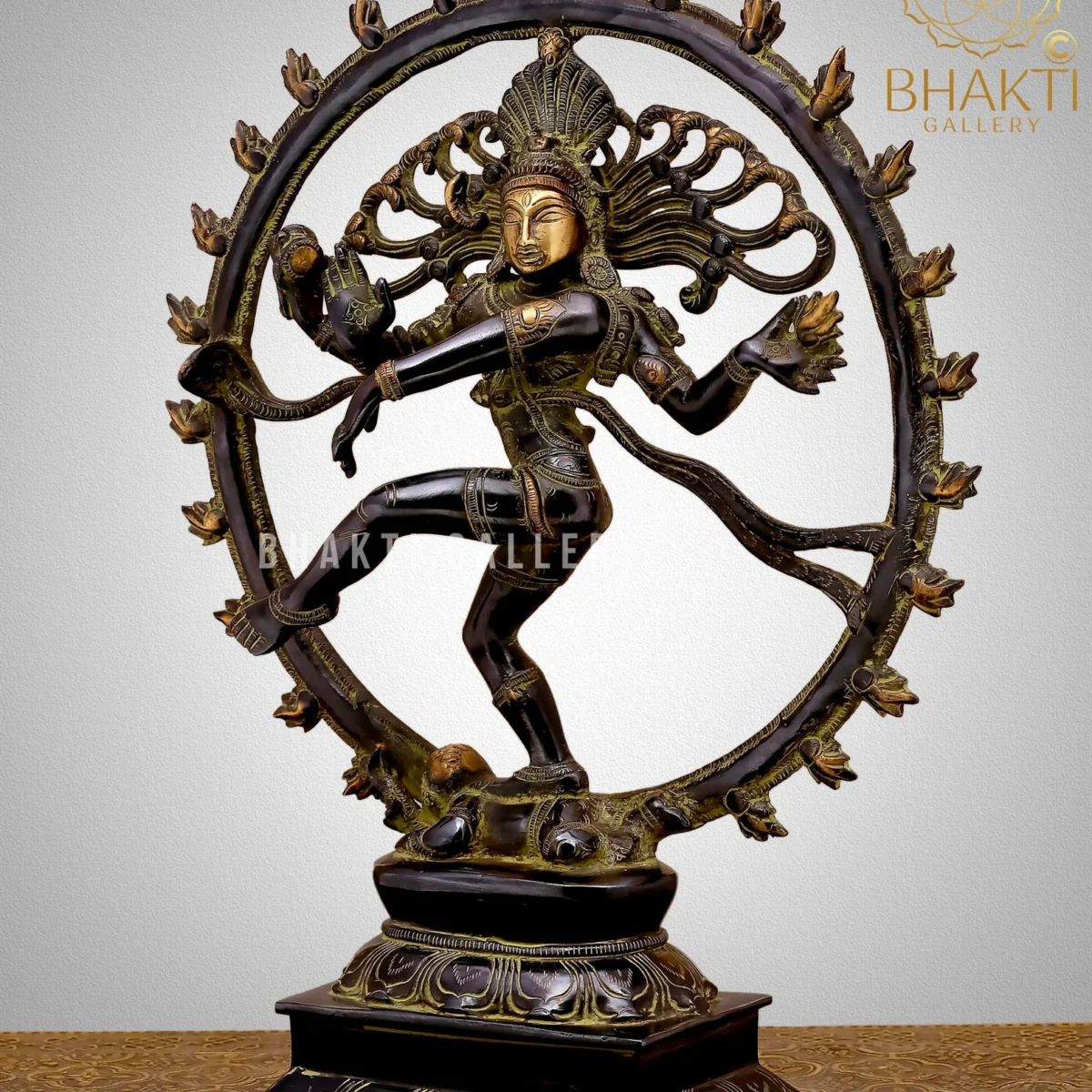 Brass Nataraja Statue (34 cm) – Big Antique Finish Brass Dancing Lord Shiva Idol | Shiv Nataraj, Hindu Lord of Dance