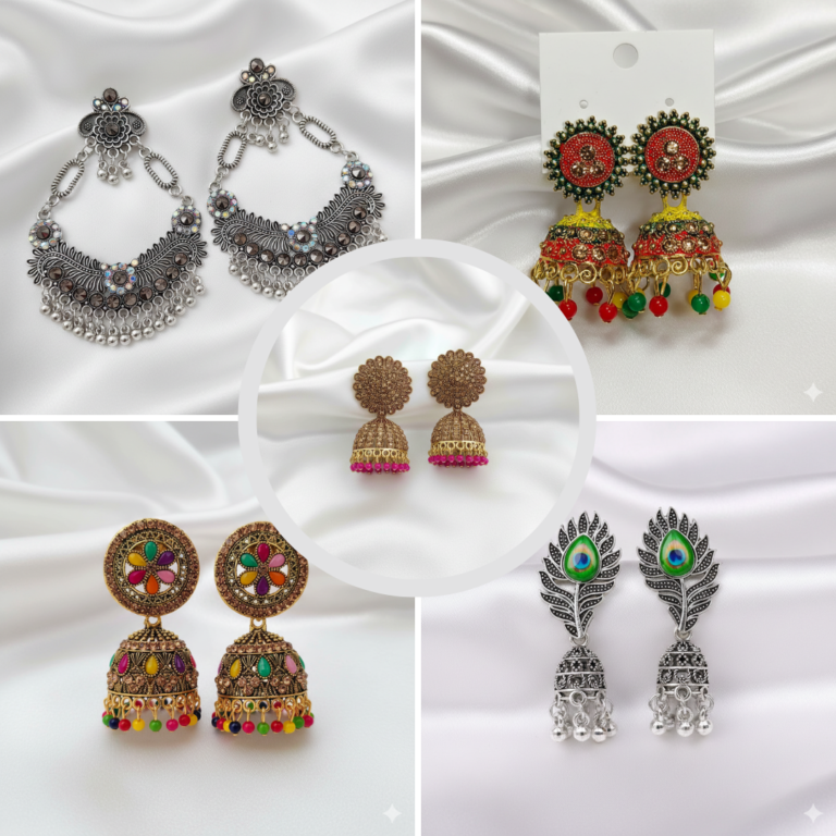Rishikesh Cart Traditional & Oxidised Earrings Collection – Artificial Jewellery for Women
