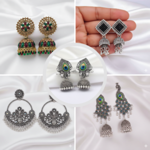 Rishikesh Cart Traditional & Oxidised Earrings Collection – Artificial Jewellery for Women